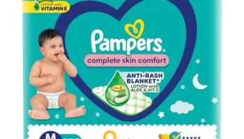 Pampers Complete Skin Comfort Pants| Pant Style Diaper Medium, 152 Count| Anti-Rash Blanket Lotion With Vit E And Aloe Vera | All Night Protection With Leak Proof Technology( 76 Count, Pack Of 2)
