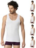 Vip Frenchie Oxy Round Neck Men’S Cotton Vest (Pack Of 5-80Cm) White