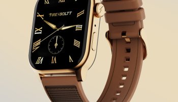 Fire-Boltt Rise Force 1.85 Bt Calling, Nylon Fluoroelastomer Hybrid Strap Rotating Crown Smartwatch(Soft Rose Strap, Free Size)