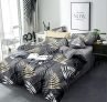 Furnistitchs Glace Cotton Double Size Duvet Cover Quilt Cover Razai Cover Comforter Cover 90X100 Inches, (Black Leaves)