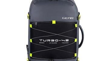 Gear Turbo 45L Expandable Water Resistant Anti-Theft 4 Compartment Backpack/Laptop Bag/Briefcase For Men/Women With Raincover (Grey)