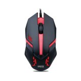 Geonix Vigor R7 Wired Gaming Mouse With 1200 Dpi, Pvc Cable, 3 Buttons, Center Click, 1 Year Warranty (Black Red)