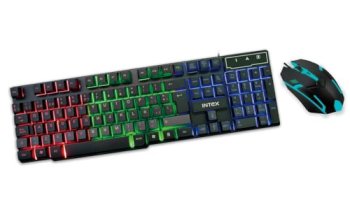 Intex It-Kb334 Wired Gaming Keyboard And Mouse Combo With Rgb Backlit Keys, Optical Wired Mouse, Spill Resistant Design, Usb Plug & Play, Ergonomic Setup For Pc, Laptop, Windows, Linux Compatible