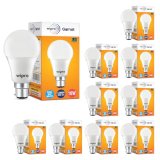 Wipro Garnet 10W Led Bulb For Home & Office |Cool Day White (6500K) | B22 Base|220 Degree Light Coverage |4Kv Surge Protection |400V High Voltage Protection |Energy Efficient | Pack Of 10