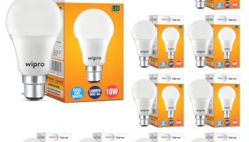 Wipro Garnet 10W Led Bulb For Home & Office |Cool Day White (6500K) | B22 Base|220 Degree Light Coverage |4Kv Surge Protection |400V High Voltage Protection |Energy Efficient | Pack Of 10