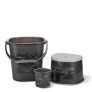 Nayasa Funk Square 3 Pcs Bathroom Set | Bucket 25 L + Mug 1.5 L + 508 Stool | Bathroom Set | Bath Set For Bathroom | Black