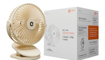 Orient Electric Orbis Rechargeable Personal Fan | 360° Rotation | 1800 Mah Battery | 4 Speed Modes With Timer | Quiet Operation | Usb Type-C Charging | Clip-On Mini Fan (Beige)