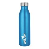 Milton Breeze 1000 Stainless Steel Water Bottle 1000 Ml, Single Walled, Isi Certified I Leak Proof Lid, Rust Proof I For School, Office, Gym I Mettalic Blue