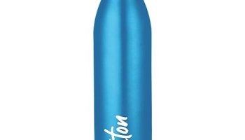 Milton Breeze 1000 Stainless Steel Water Bottle 1000 Ml, Single Walled, Isi Certified I Leak Proof Lid, Rust Proof I For School, Office, Gym I Mettalic Blue