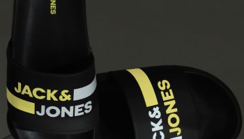 Jack & Jones Men Slides(Black , 9)