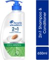Head & Shoulders Cool Menthol 2-In-1 Anti-Dandruff Shampoo + Conditioner For All-Hair Types(650 Ml)