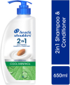 Head & Shoulders Cool Menthol 2-In-1 Anti-Dandruff Shampoo + Conditioner For All-Hair Types(650 Ml)