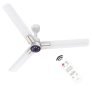 Polycab Wizzy Neo Led 1200Mm 5-Star Bldc, Remote Ceiling Fan For Living Room | 8 Purple Led Speed Indicator | High Air Delivery, 25 Speed Control,Free Installation | 4-Yr Warranty【White Rose Gold】