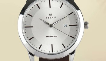 Titan Titan Clastainless Steelic With Date Silver Dial Brown Leatherstrap Analog Watch  – For Men