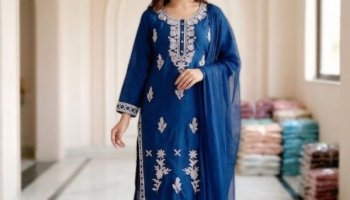 Sifafashion Embroidered Kurta, Trouser/Pant & Dupatta Set