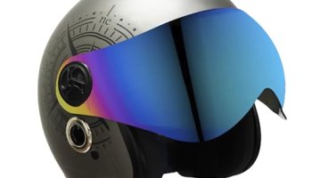 Turtle Helmet Star With Visor Half Face With Scratch Resistive Rainbow Visor & Hard Shell Abs Plastic Helmet, Grey, Large Size, (L-60 Cm)