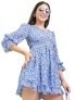Tokyo Talkies V-Neck Floral Mini Dress Blue