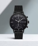 Titan Nq90135Nm01 Titan Light Leathers Multifunction Black Dial Black Ss Strap Analog Watch  – For Men
