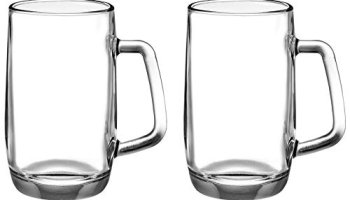 Amazon Brand – Solimo Troilus Glass Beer Mug Set, 470Ml, Set Of 2, Transparent