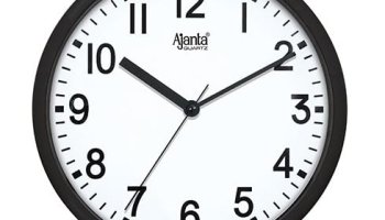 Ajanta Quartz Step Movement Plastic Wall Clock (Black) – Analog, 22 Cm