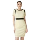 Van Heusen Women Yellow Patterned Formal Dress