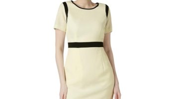Van Heusen Women Yellow Patterned Formal Dress