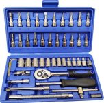 Khansaheb 46 In 1 Tool Kit Car Repair Tools Set Socket Set (Pack Of 46) Combination Combination Screwdriver Set(Pack Of 46)