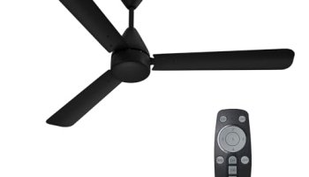 Crompton Energion Hyperjet 1200Mm Bldc Ceiling Fan | Point Anywhere Remote Control | Bee 5 Star Rated Energy Efficient | Superior Air Delivery | Anti-Rust | 2 Year Manufacturer Warranty | Matte Black