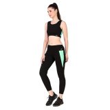 Vector X Osb-315 Women’S Sportswear Set |Sports Bra + High Waist Leggings – Flexible Fit For Yoga, Gym & Fitness, Running, Zumba, Pilates, Home, Sweat-Wicking, Lightweight, Breathable (Black)