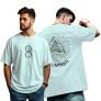 Ausk Men Oversized T-Shirt || Illuminati Back Printed T-Shirt For Men (Color-Sea Green)