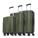 Aristocrat 3 Pc Airpro Set Cabin 55Cm(Small) Check-In 66Cm(Medium) Check-In 75Cm(Large) 8 Wheels Spinner Trolley Bags, Hard Case Luggage, Lightweight Bag & Combination Lock|3 Years Warranty (Green)