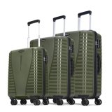 Aristocrat 3 Pc Airpro Set Cabin 55Cm(Small) Check-In 66Cm(Medium) Check-In 75Cm(Large) 8 Wheels Spinner Trolley Bags, Hard Case Luggage, Lightweight Bag & Combination Lock|3 Years Warranty (Green)