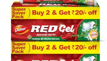 Dabur Red Gel Ayurvedic Toothpaste – 600G (150G X 4) | Reduction In Bad Breath, Plaque & Gingivitis | Freshness With Protection | For Healthy Gums & Effective Dental Care