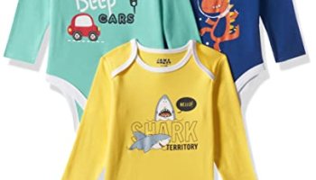 Amazon Brand – Jam & Honey Baby-Boy’S Regular Romper Suits_Ss22 – Brompo3-Ls_Multi 4_3-6 Months