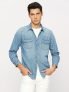 Pepe Jeans Men Solid Casual Light Blue Shirt