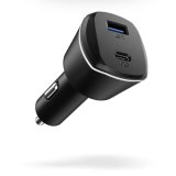 Spigen Max 30W(12W+12W When Using Both Port) Fast Car Charger Adapter, Budget-Friendly, Dual Port(Type-C, Type-A) For Iphone 17/16/15/14 Series, Galaxy S25/24/23, Earbuds & More