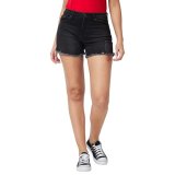 Spykar Mid Rise Black Shorts For Women (Size: 28)-Wsrd1Bd004