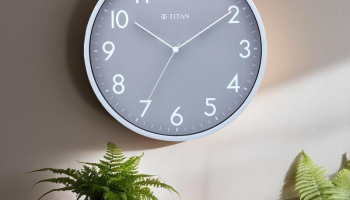 Titan Analog 29.5 Cm X 29.5 Cm Wall Clock(Grey, With Glass, Standard)