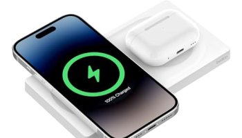 Belkin Magsafe 2-In-1 Wireless Charging Pad 15W | Fast Charging Iphone | Wireless Charging Station For Iphone 16, 15, 14,13 And 12 Series, Airpods, And Other Magsafe Enabled Devices | White