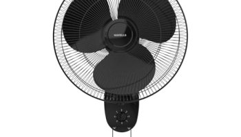Havells Gatik Pro 400Mm Wall Mount Fan | Rpm: 1350 | Double String For Speed & Oscillation Control | Thermal Overloaded Protected Motor | 100% Copper Wire Winding Motor | 2 Year Warranty (Black)