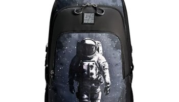 Gear Art Astronaut 3 Compartment Backpack 19″/38L Large Water Resistant School Bag/Casual 3 Compartment Backpack/Daypack/Kids Bag For Boys/Girls (Black-Grey)