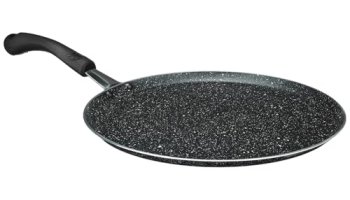 Amazon Brand – Solimo Granite Dosa Tawa – 30 Cm | Non-Stick | 2.8 Mm Thick Base | Induction & Gas Compatible | Durable 2-Layer Metallic Finish | Dishwasher Safe | Black