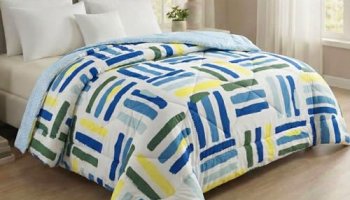 Bsb Home Cloud Cotton Reversible Ac Comforter For Double Bed | Super Soft 220 Gsm Quilt/Duvet/Dohar | Lightweight All-Season Comforter | 88 X 90 Inches (1 Piece) (Blue, White, Yellow)