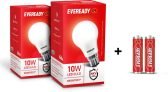 Eveready 10W Led Bulb Pack Of 2 With Free 2 Batteries(White, Pack Of 2)