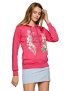 Qube By Fort Collins Women’S Cotton Hooded Neck Sweatshirt (302 Smu_L_Rose_Rose_L)