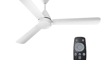 Crompton Energion Hyperjet 1200Mm Bldc Ceiling Fan | Point Anywhere Remote Control | Bee 5 Star Rated Energy Efficient | Superior Air Delivery | Anti-Rust | 2 Year Manufacturer Warranty | Opal White
