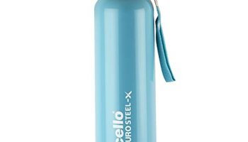 Cello Puro Steel-X Benz 900 | Pu Insulated Water Bottle 900 Ml, Turquoise | Leakproof, Bpa Free, Isi Certified | Hot & Cold For Gym, Office, School, College, Travel, Outdoor Sports, Yoga