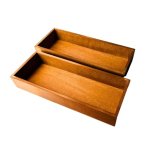 Makify Wooden Serving Tray Platter Multipurpose Tray | Tray For Breakfast, Tea Serving, Tray For Storage, Table Decor Kitchen Decor (Set Of 2, Natural)