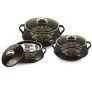 Cello Midas Insulated Inner Steel Casserole Set Of 3, Black, (500Ml, 1000Ml, 1500Ml)| Hot Box For Kitchen | Hot Pot For Home | Chapati Box | Locks In The Cold & Heat For Long | Serving Bowl With Lid