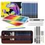 Corslet Set Of 77 Pcs Drawing Kit – 48 Pc Colour Pencil Set Pencil Colour & 29 Pc Drawing Charcoal Pencil Set Art Supplies For Artist Includes Oil-Based Colouring Pencils And Sketch Kit For Artists